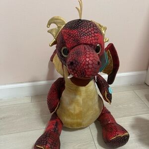 Plush Red & Gold Dragon Stuffed Toy - Reptile Plush